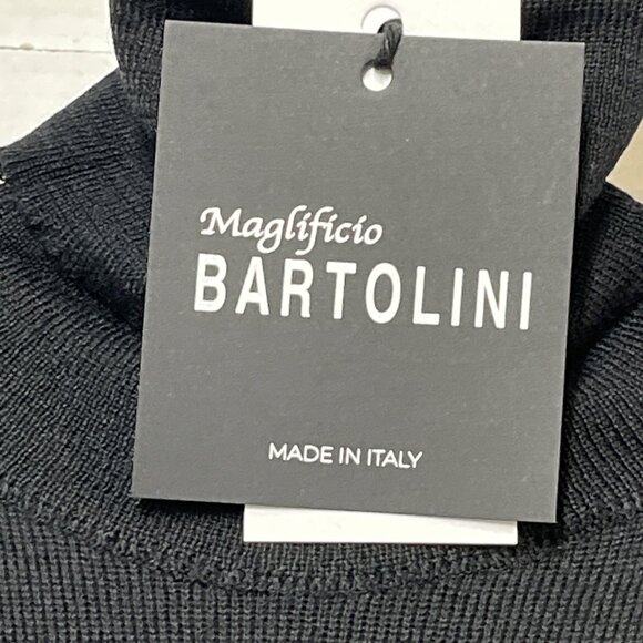 Bartolini Sweater Womens L Black Merino Wool Blend Turtleneck Old Money Preppy - Picture 4 of 9